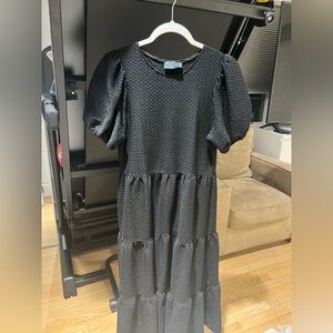 ASOS Black Textured Maxi Dress